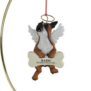 Vintage Angel Boxer Christmas Ornament Bark The Herald Angels Sing *Repaired